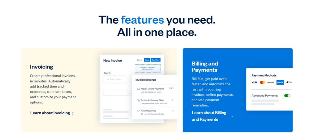 freshbooks Invoice settings