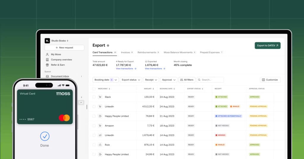 moss card transactions