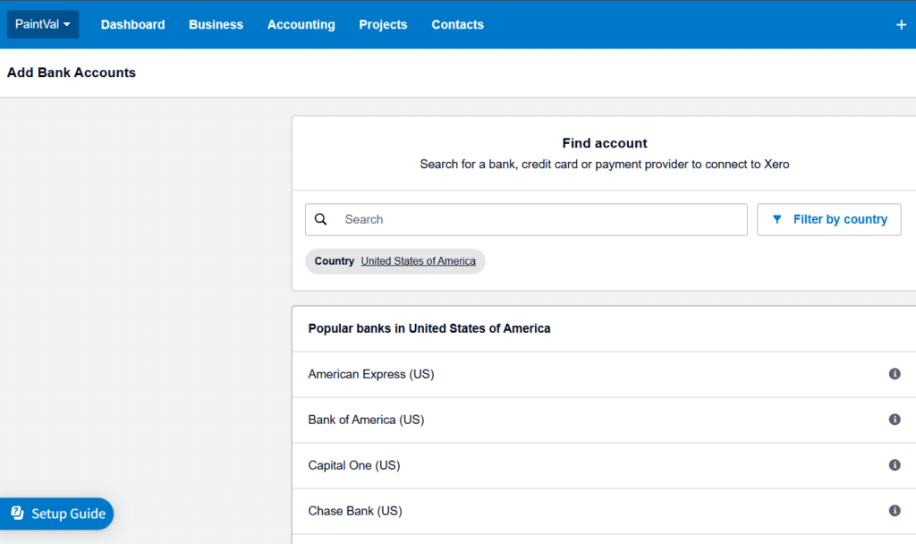 xero bank accounts