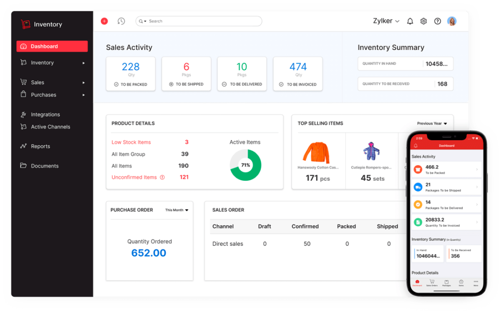 zoho dashboard