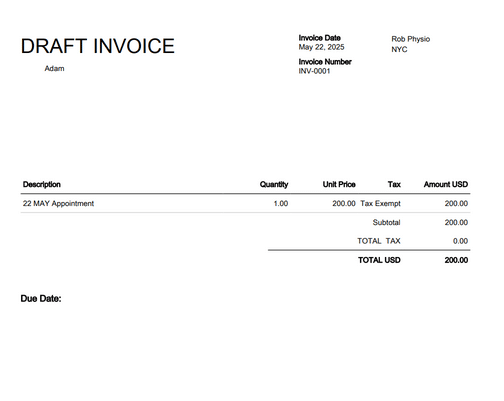xero draft invoice